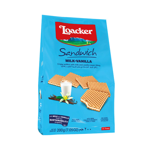 Loacker Quadratini Milk Vanilla Sandwich Waffer 200g (highest price)