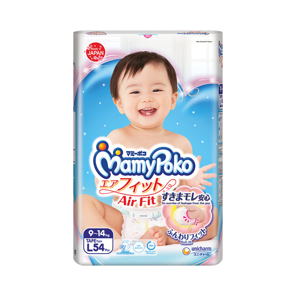 Mamy Poko Open Air Fit Baby Diapers (Large) 54pcs/pack