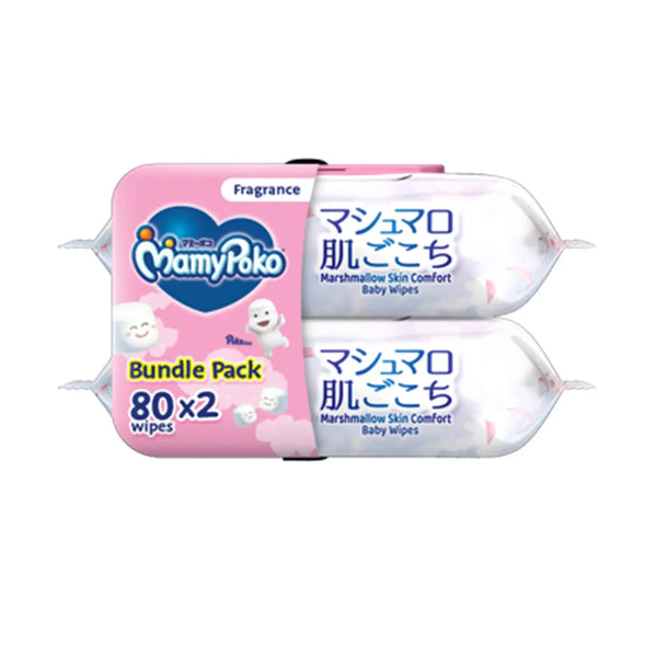 MamyPoko Gentle Cleansing Wipes Fragrance Free 80pcs x 2