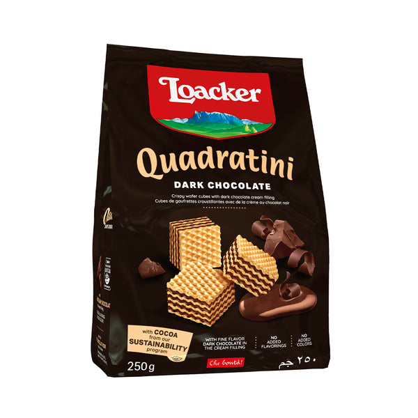 Loacker Quadratini Dark Chocolate Wafer Cookies 250g (highest price)