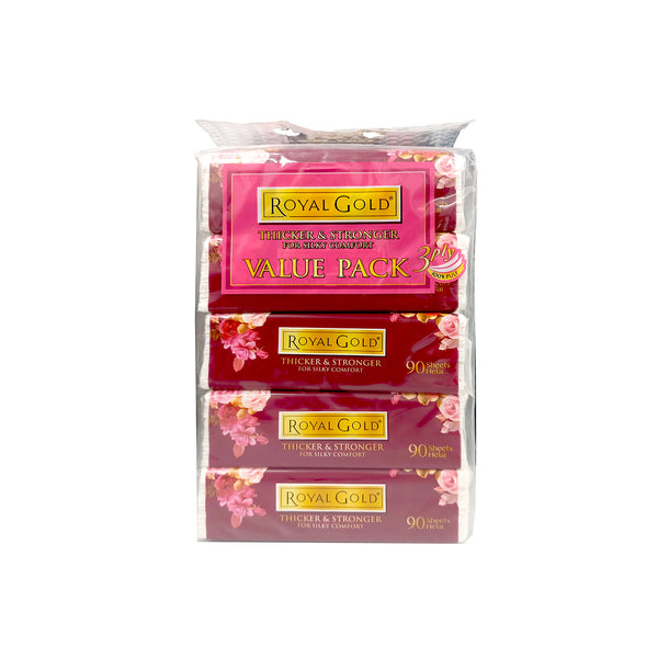 Royal Gold Luxurious White Travel Pack 3ply 90pcs x 5 (highest price)