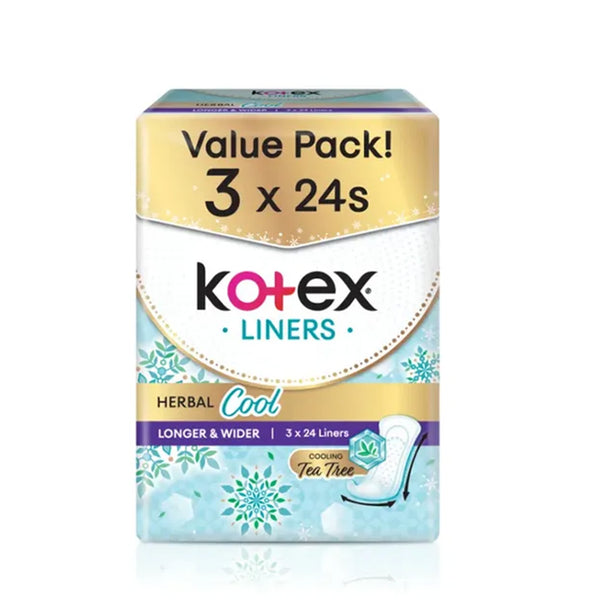 Kotex Liner Herbal Cool Longer And Wider 24pcs x 3