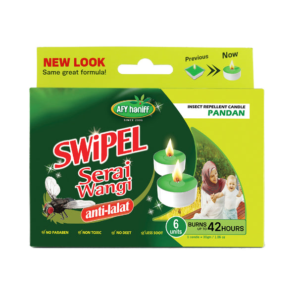 Swipel Lilin Serai Wangi (Pandan) 6pcs/pack
