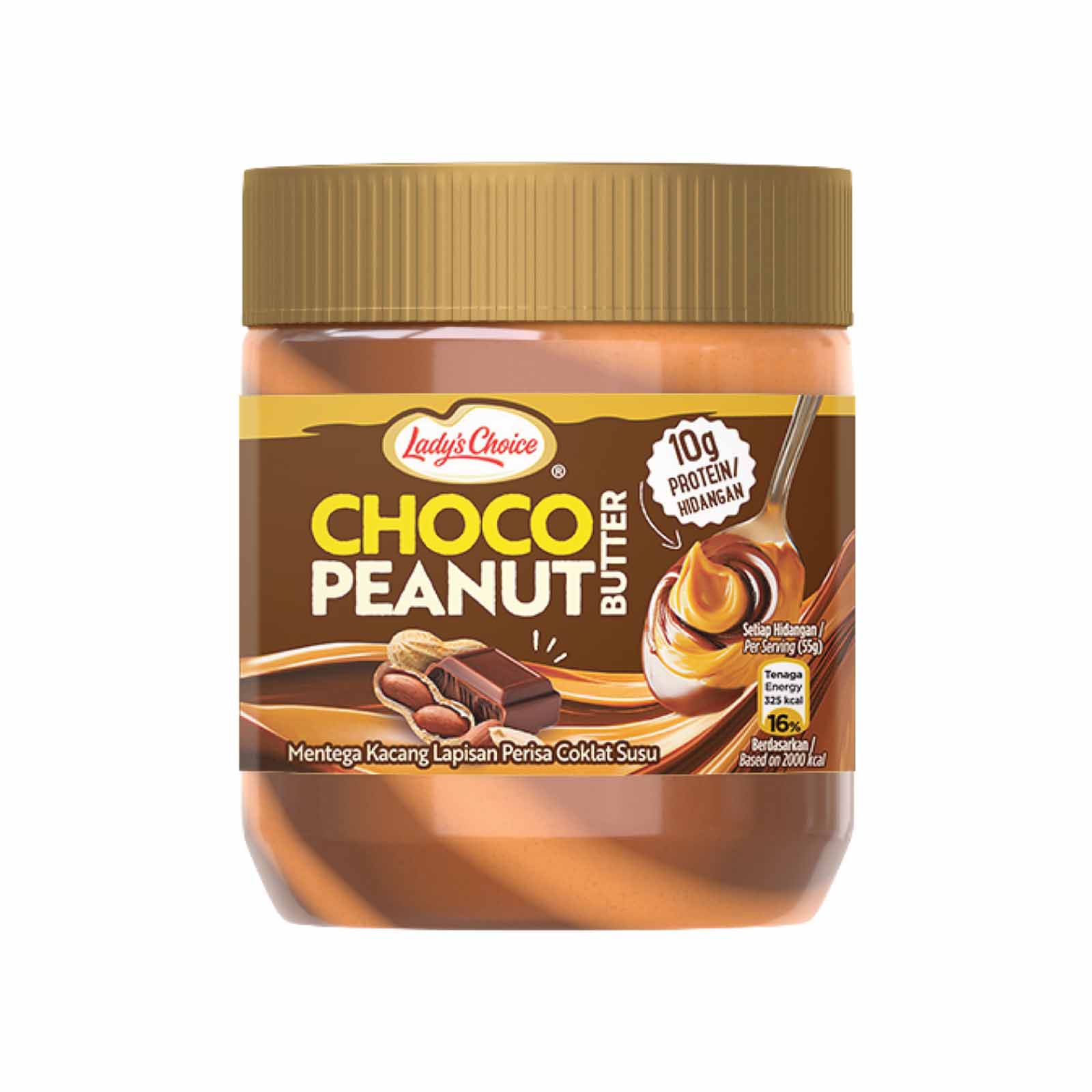 Ladys Choice Chocolate Milk Stripe Peanut Butter 330g