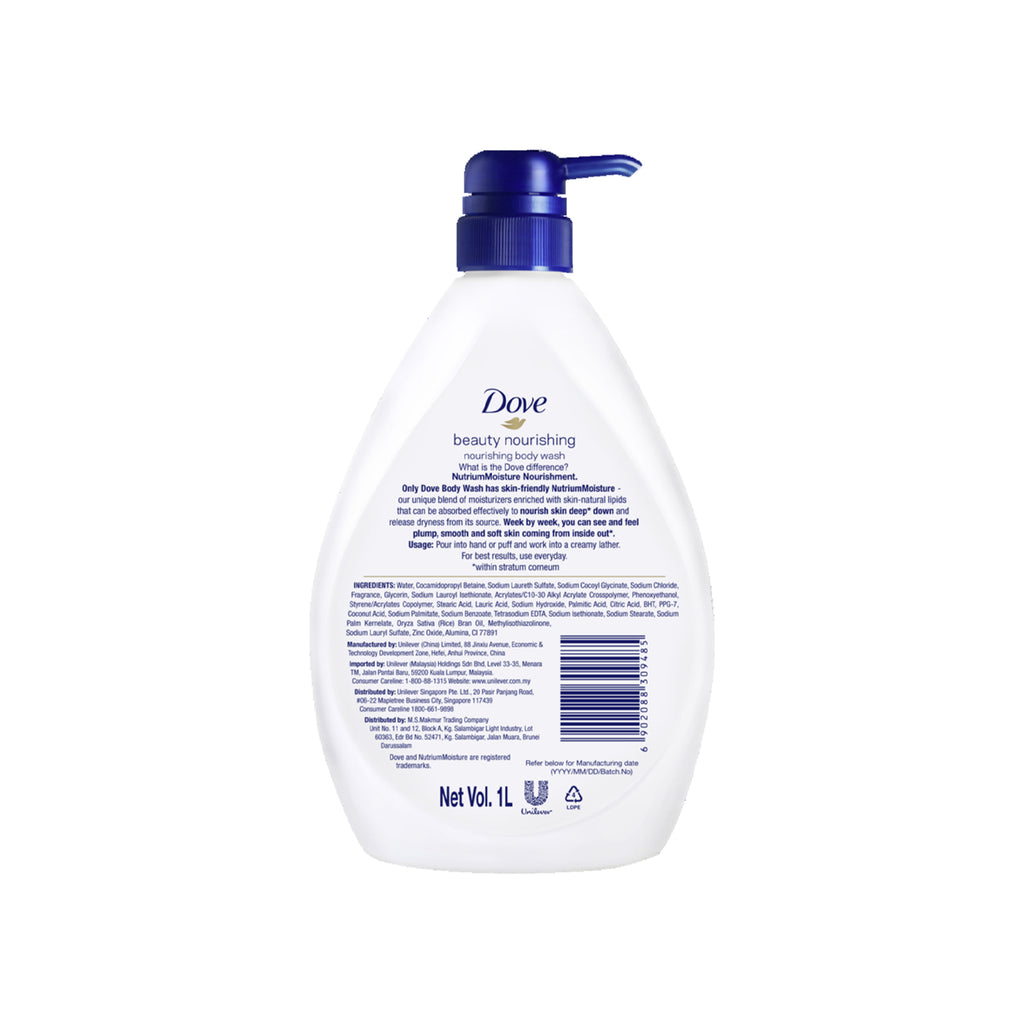 Dove Beauty Nourishing Body Wash 1L