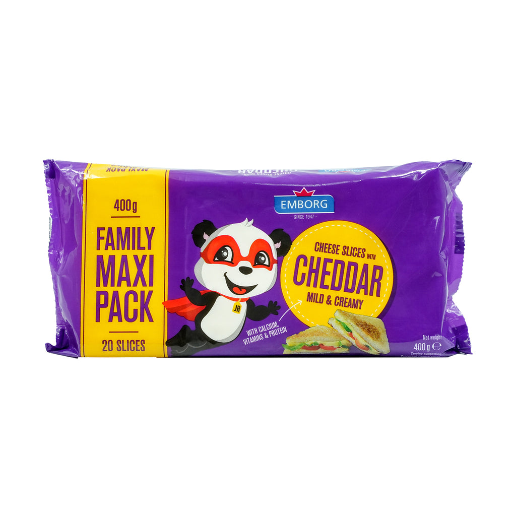 Emborg Junior Processed Cheese Slices with Mild Cheddar 400g