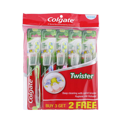 Colgate Twister Toothbrush (M) 3+2 1pack