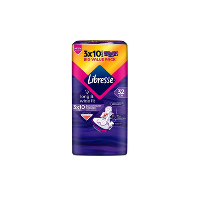 Libresse Wider Back Night Extra Long Wing Pads 10pcs x 3