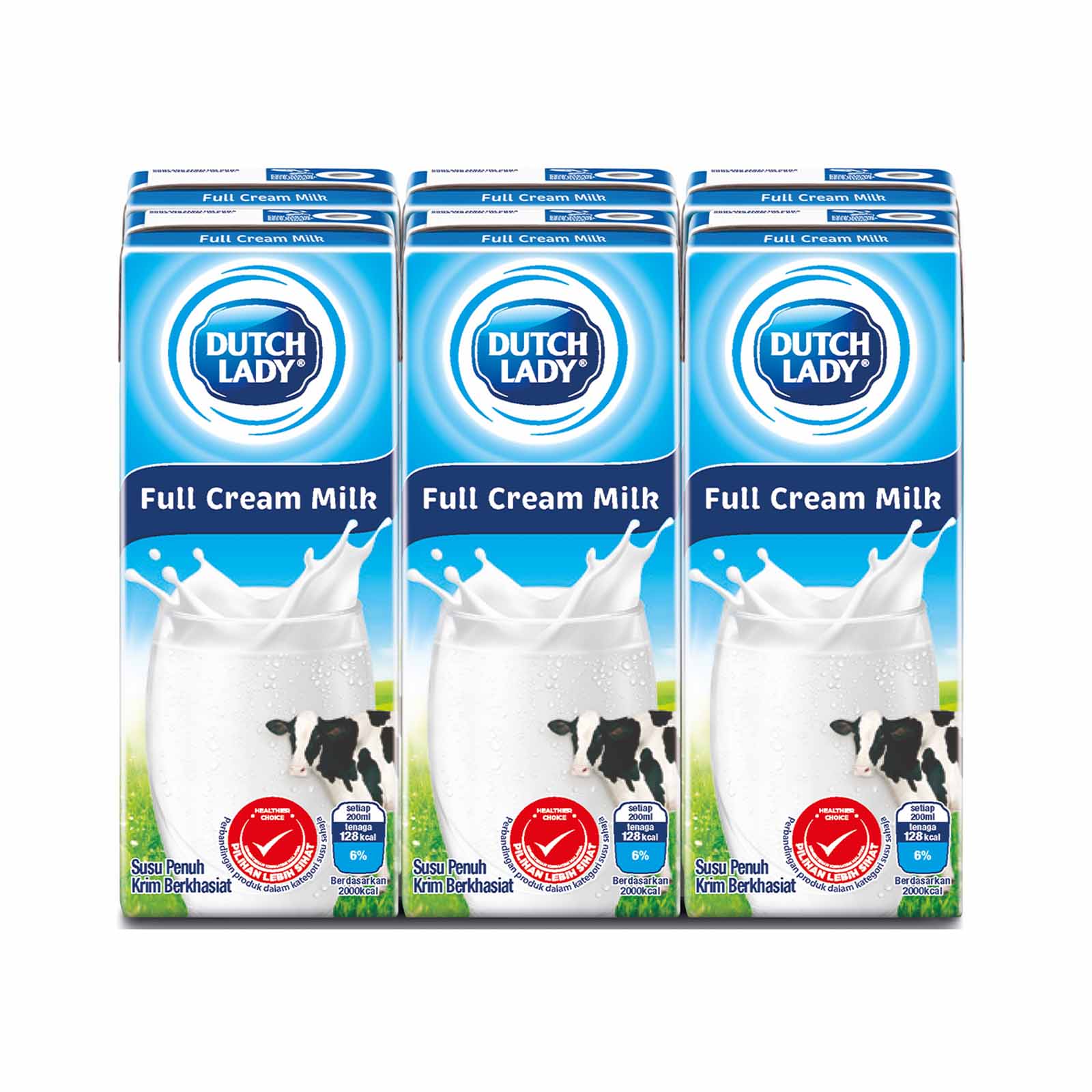 Dutch Lady UHT Full Cream Milk 200ml x 6