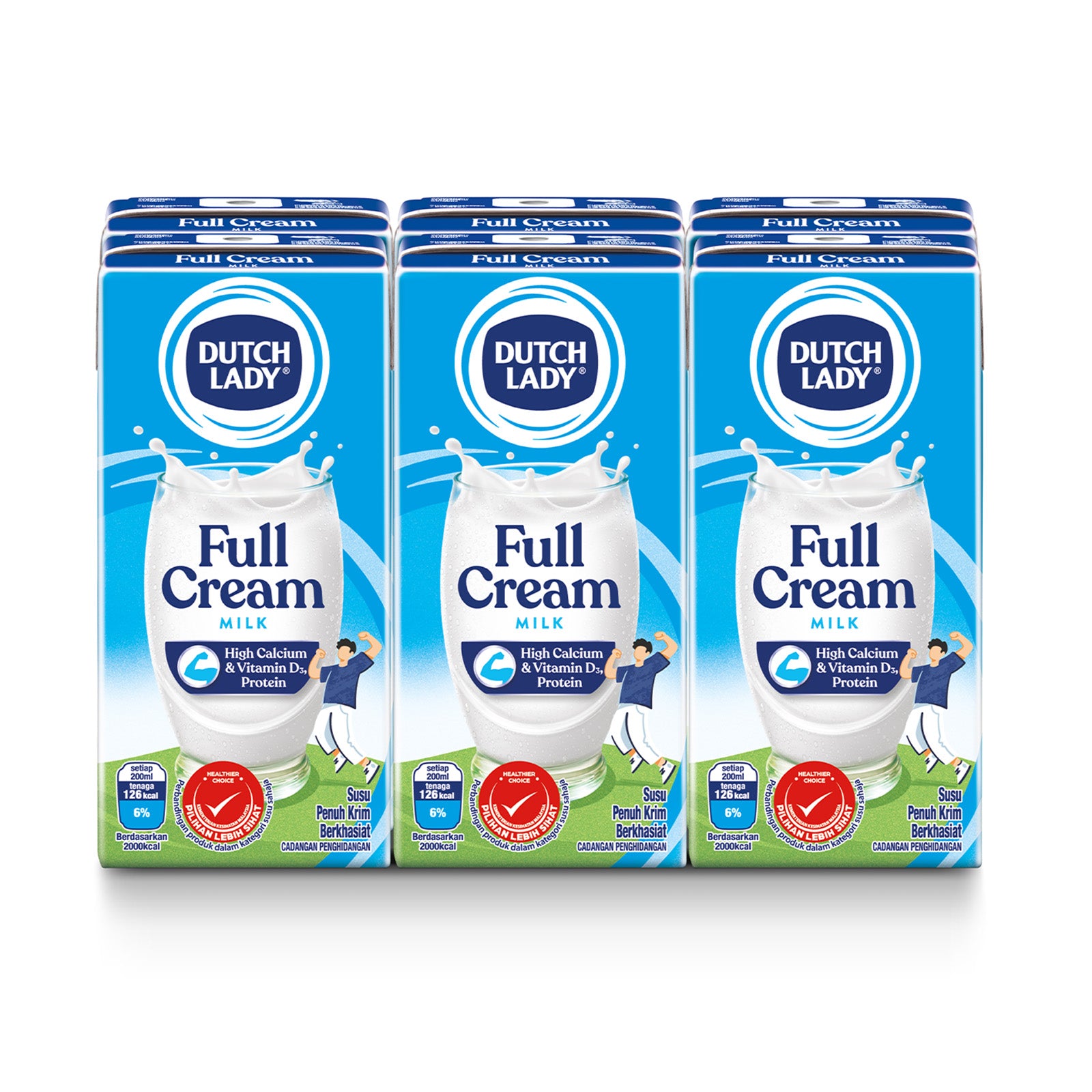 Dutch Lady UHT Full Cream Milk 200ml x 6