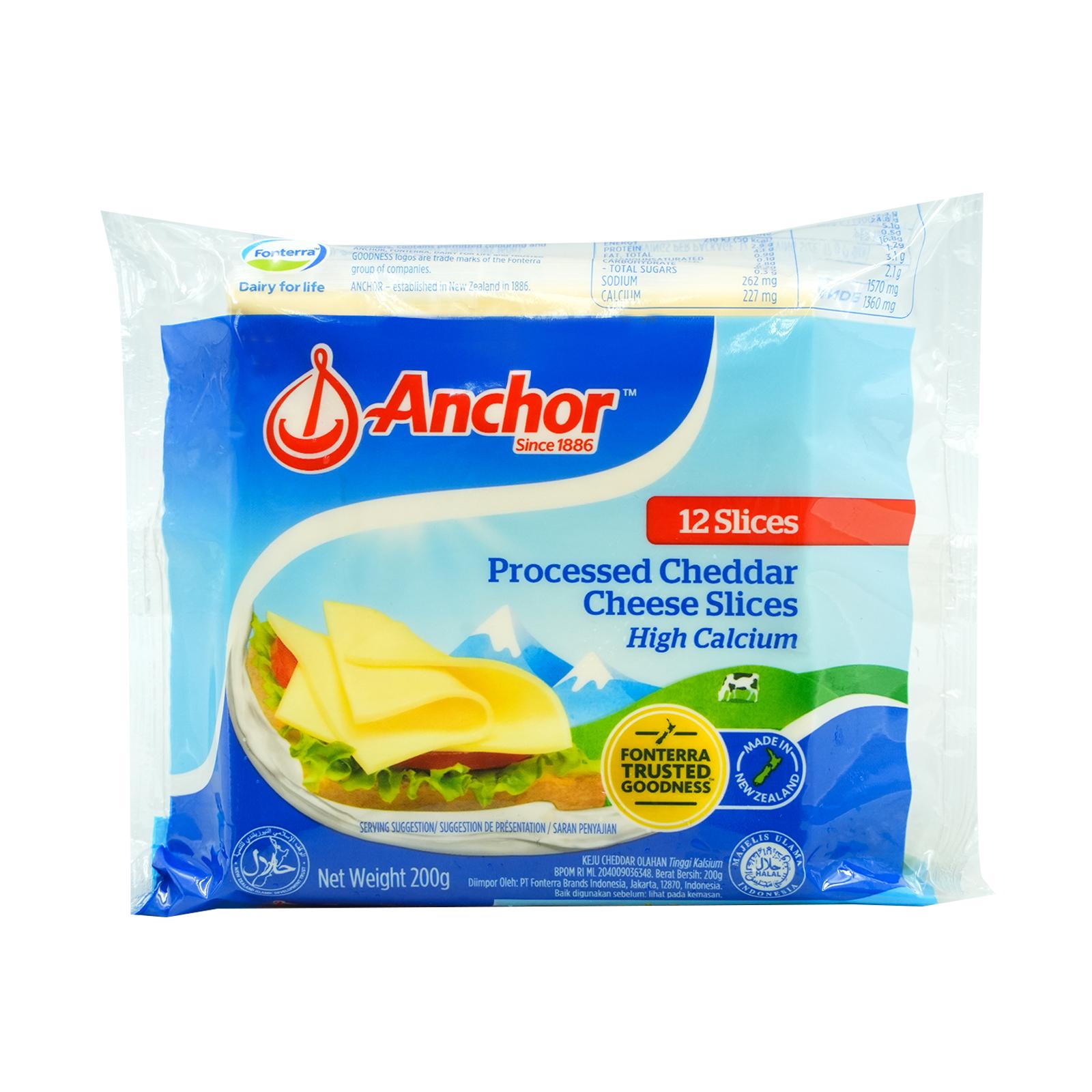 Anchor Cheddar Processed Sliced Cheese 200g