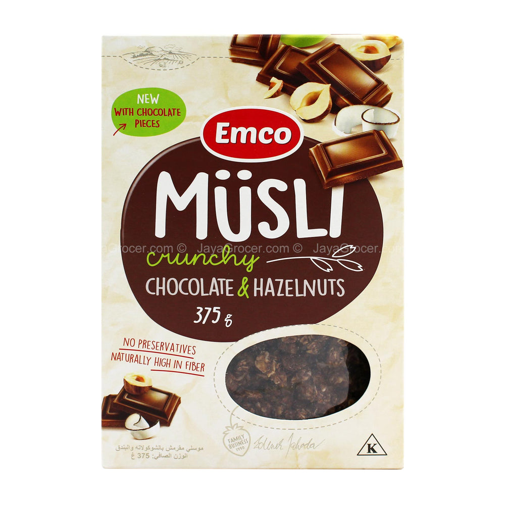 Emco Crunchy Chocolate and Hazelnuts Muesli 375g