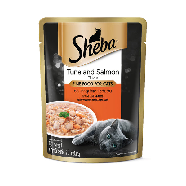 Sheba Pouch Tuna and Salmon Flavour Wet Cat Food 70g