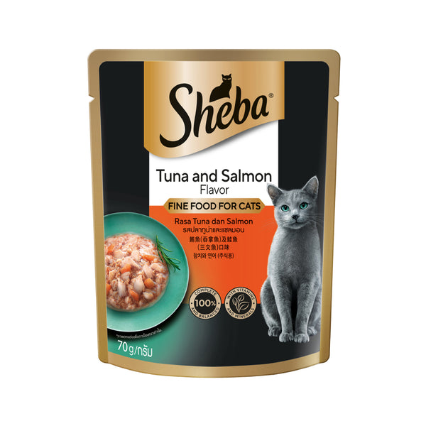 Sheba Pouch Tuna and Salmon Flavour Wet Cat Food 70g (highest price)