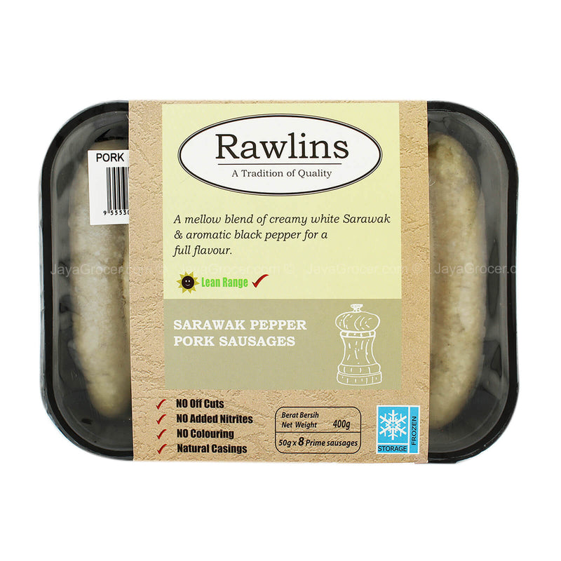 [NON-HALAL] Rawlins Sarawak Pepper Pork Sausages 400g