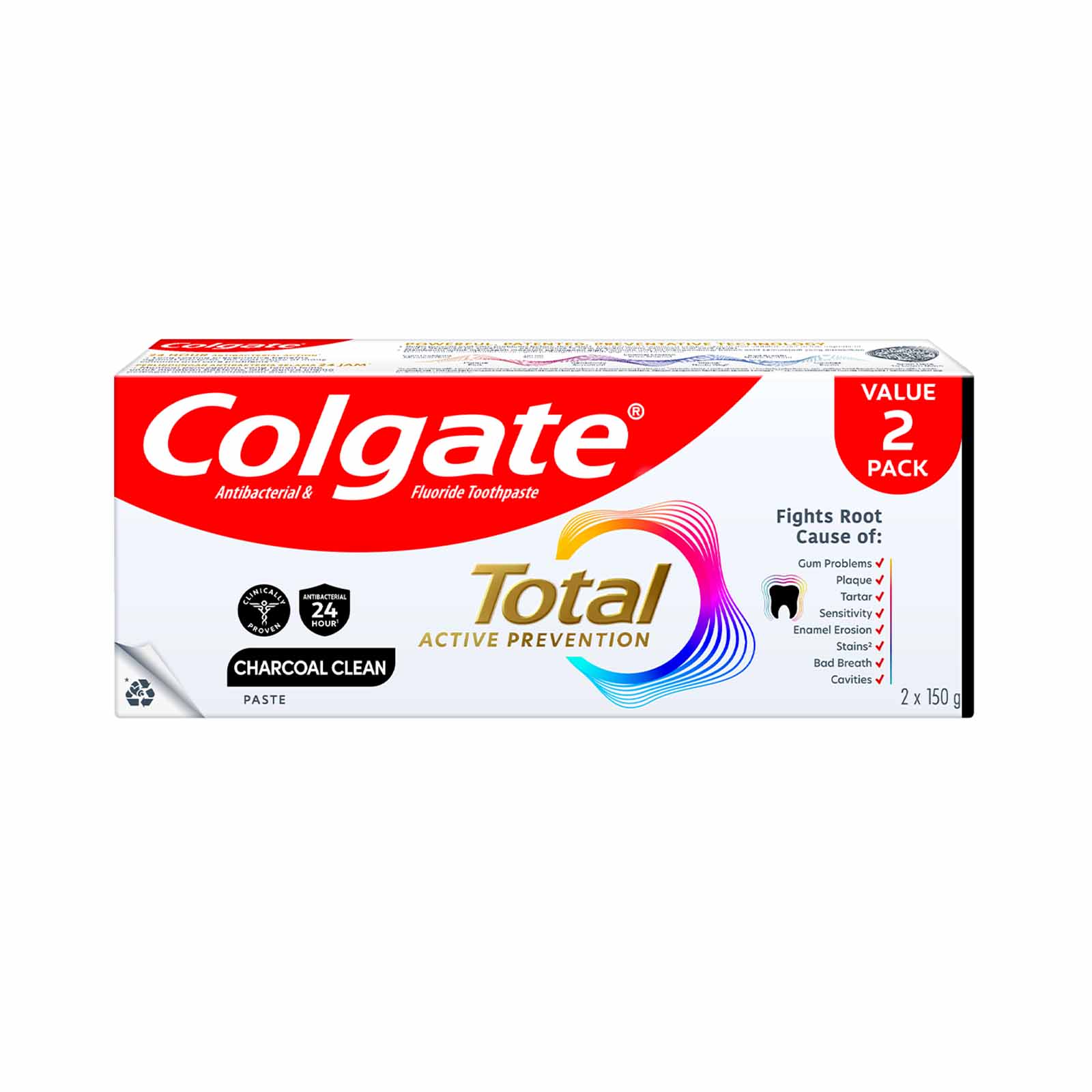 Colgate Total Charcoal Deep Clean Value Pack 150g x 2
