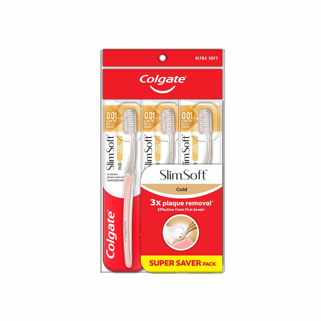 Colgate Slim Soft Charcoal Gold Toothbrush 3pcs/pack