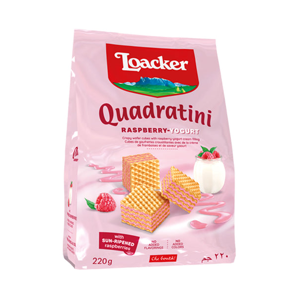 Loacker Quadratini Raspberry Yoghurt Wafer Cookies 220g (highest price)