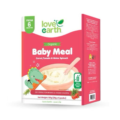 Love Earth Carrot, Tomato and Water Spinach Baby Meal 120g