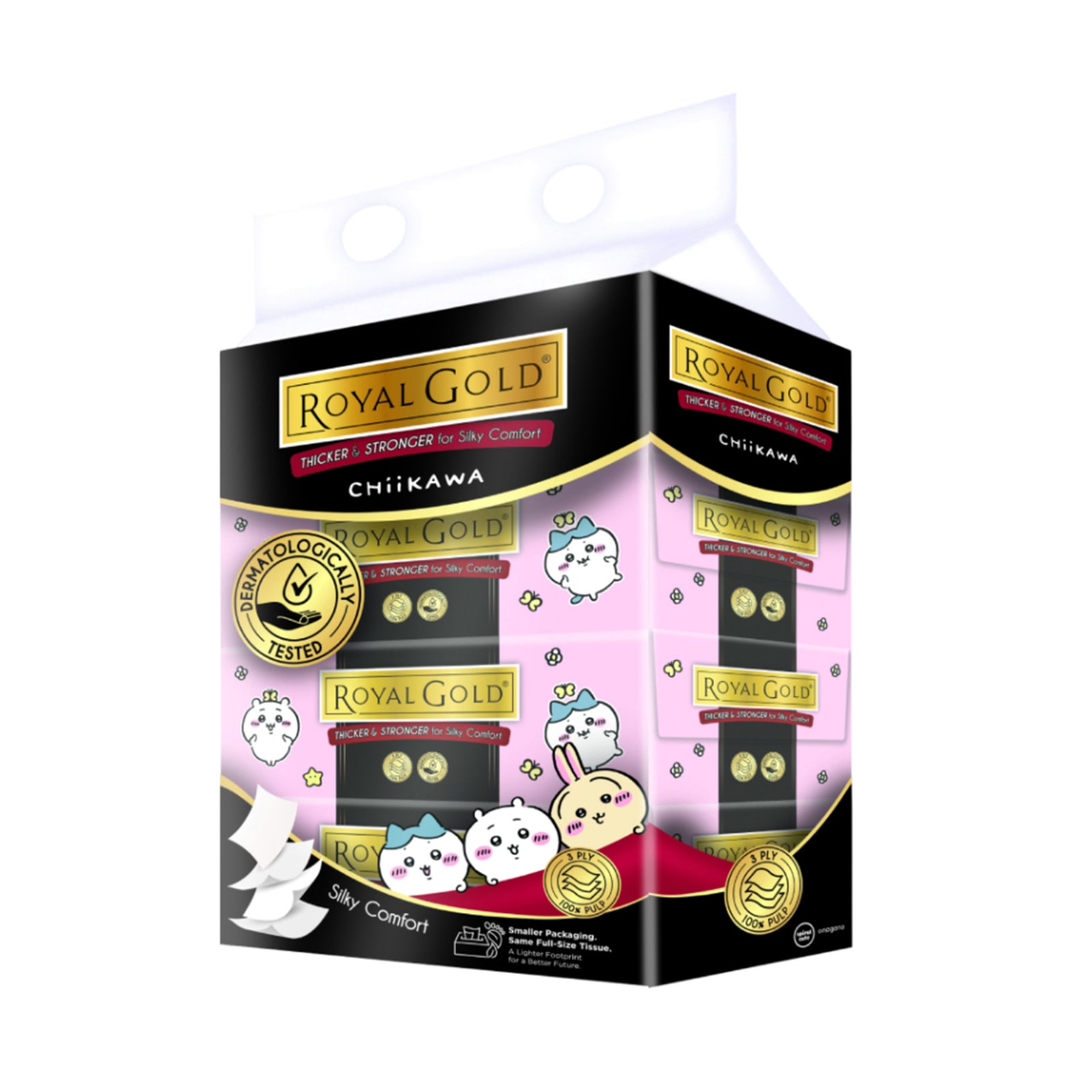 Royal Gold Luxurious White Facial Tissue 3-ply 80pcs x 4