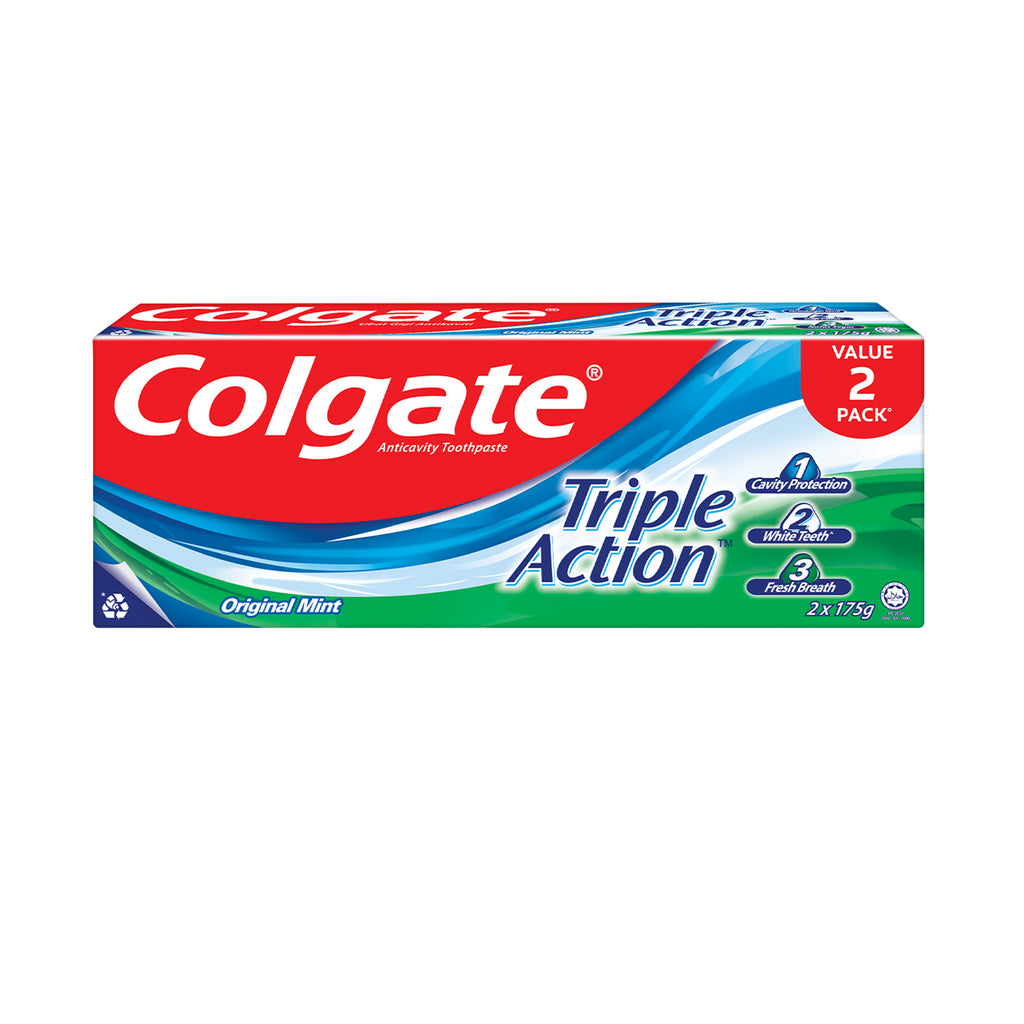 Colgate Triple Action Toothpaste Twinpack 175g x 2