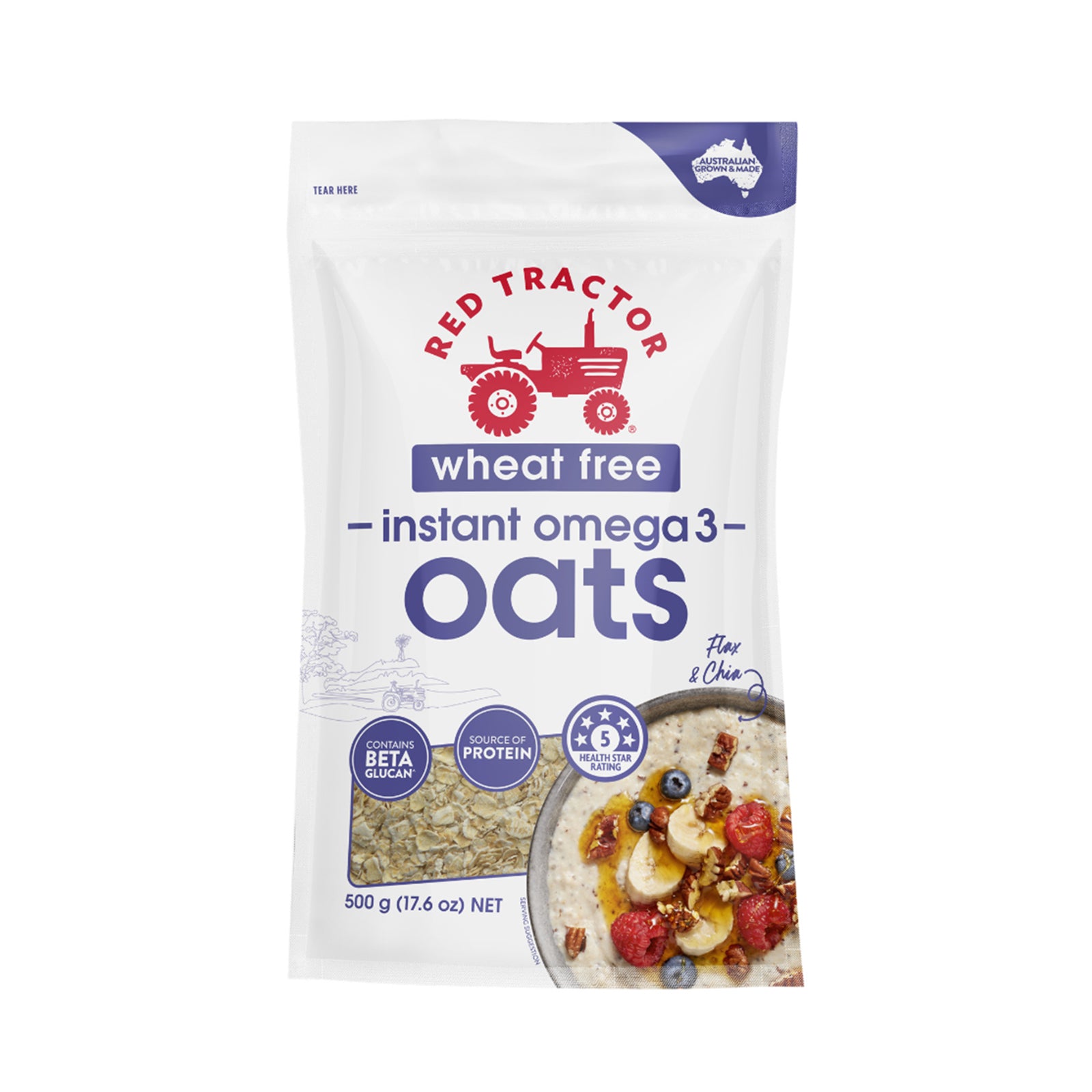 Red Tractor Omega 3 Instants Oats 500g