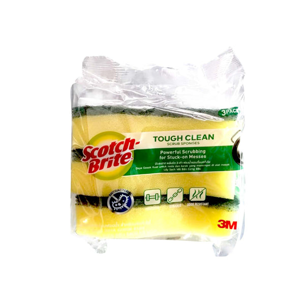 Scotch Brite Tough Clean Scrub Sponge 3pcs/pack (highest price)