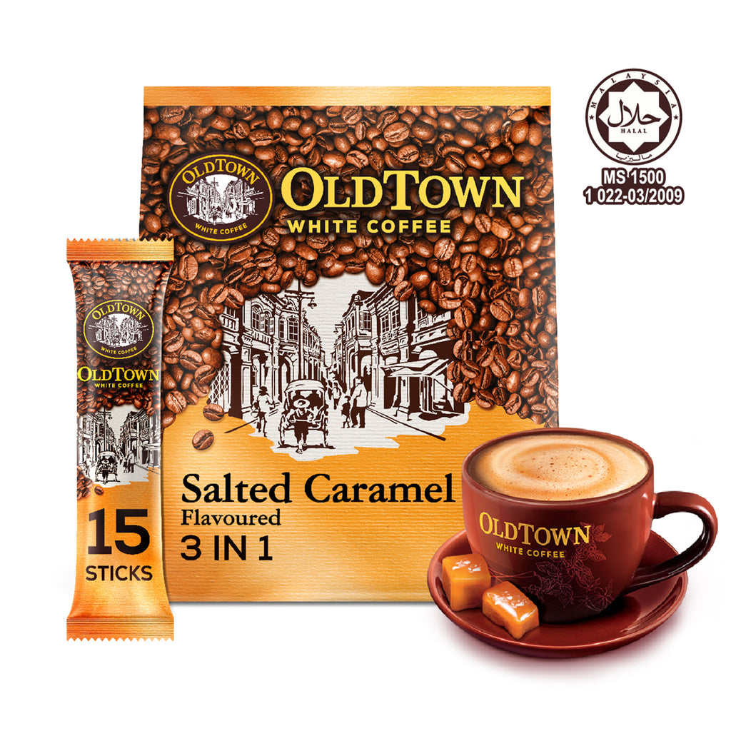 Old Town Salted Caramel Flavoured Instant 3 in 1 Premix White Coffee 31.6g x 15