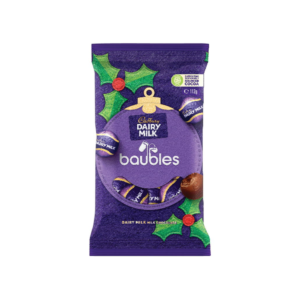 Cadbury Dairy Milk Chocolate Christmas Baubles Bag 112g