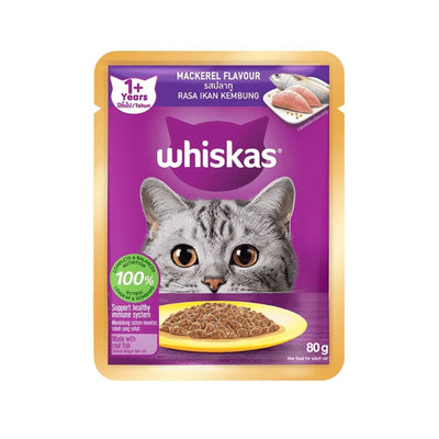 Whiskas Pouch Mackerel Cat Food 6pcs/pack 80g