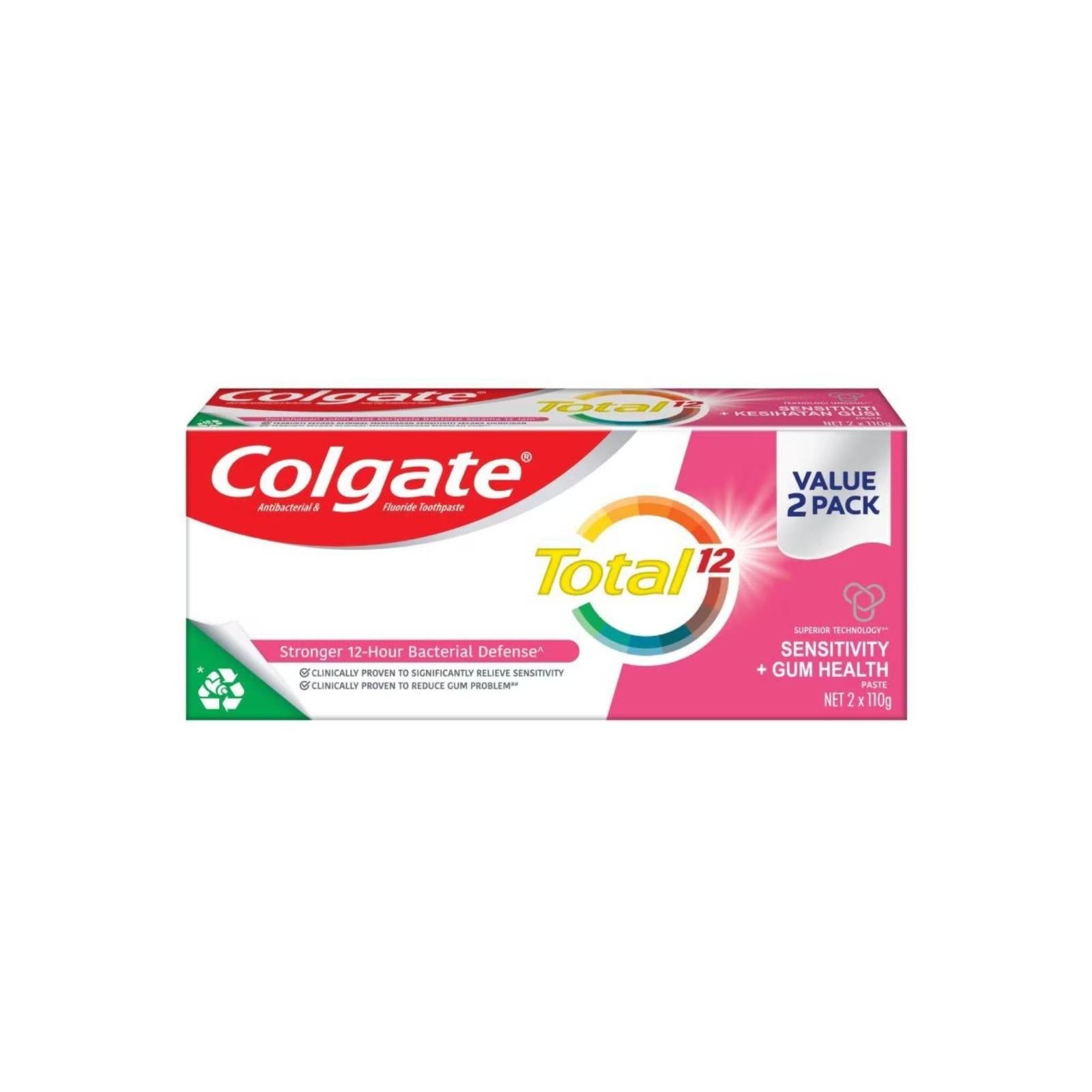 Colgate Total Sensitivity And Gum Twin Toothpaste 110g