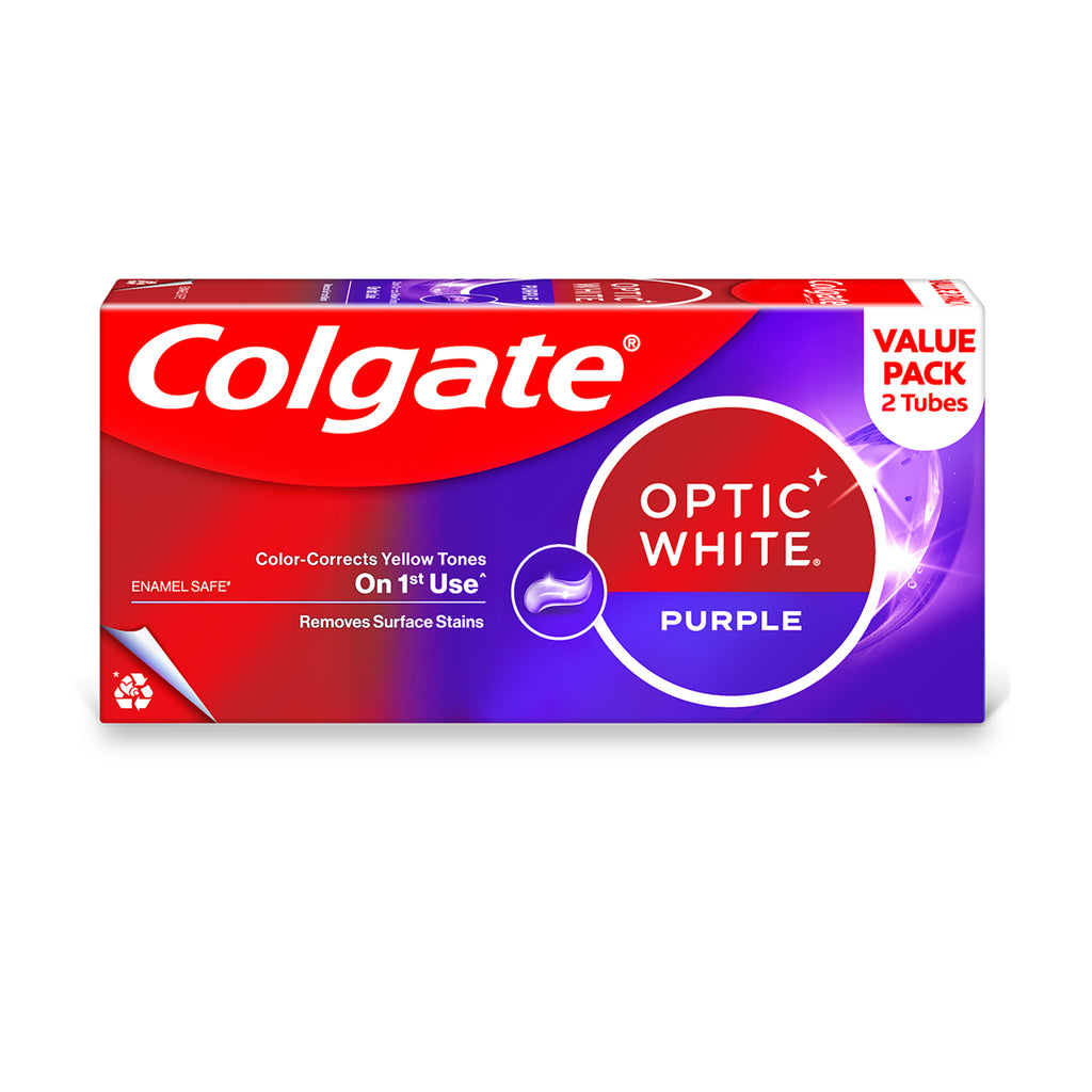 Colgate Optic White Purple Toothpaste Twinpack 100g x 2