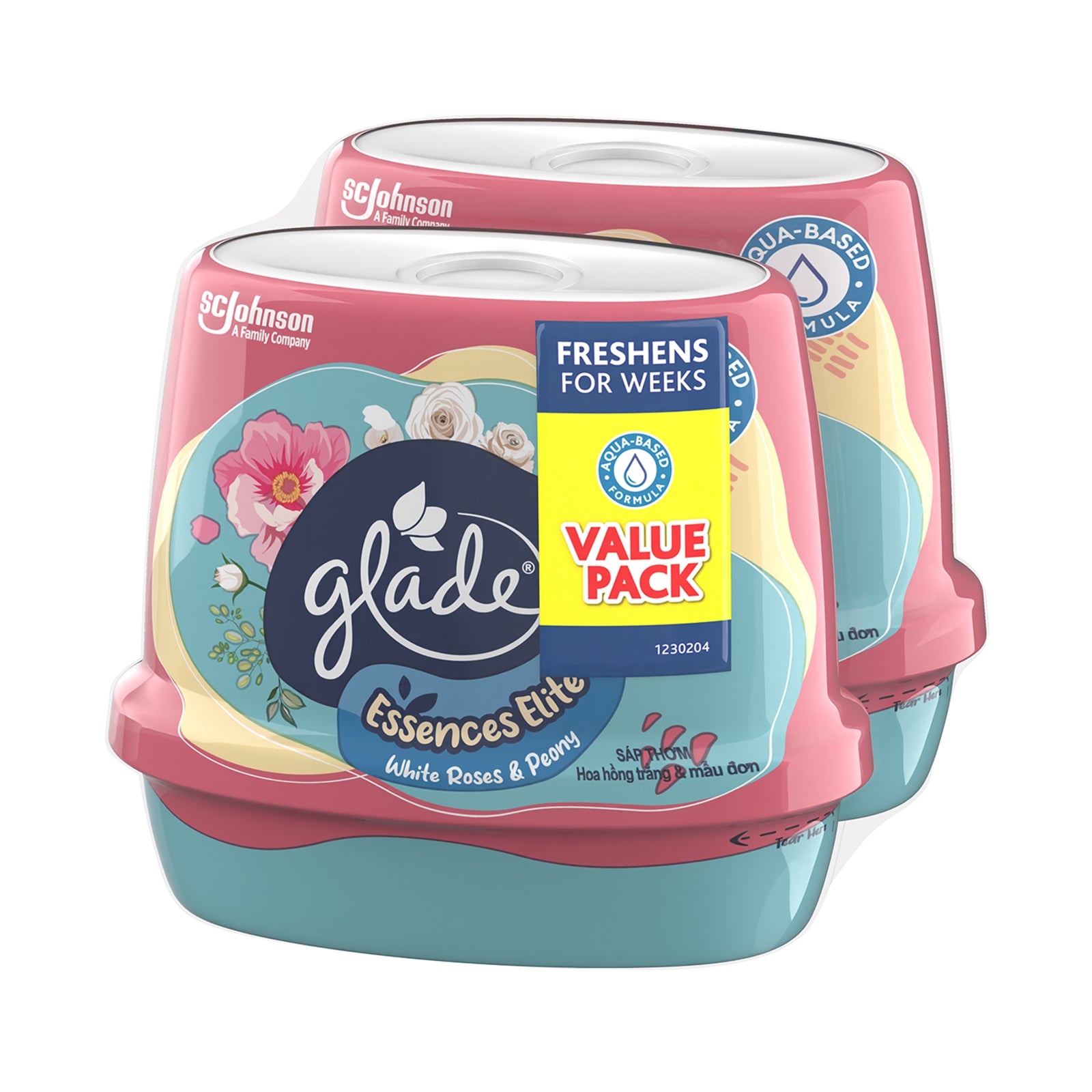 Glade Premium Scented Gel Radiant Peony 180g x 2