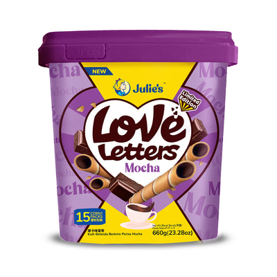 Julie's Love Letters Biscuit Wafers with Mocha Cream (Tub) 705g