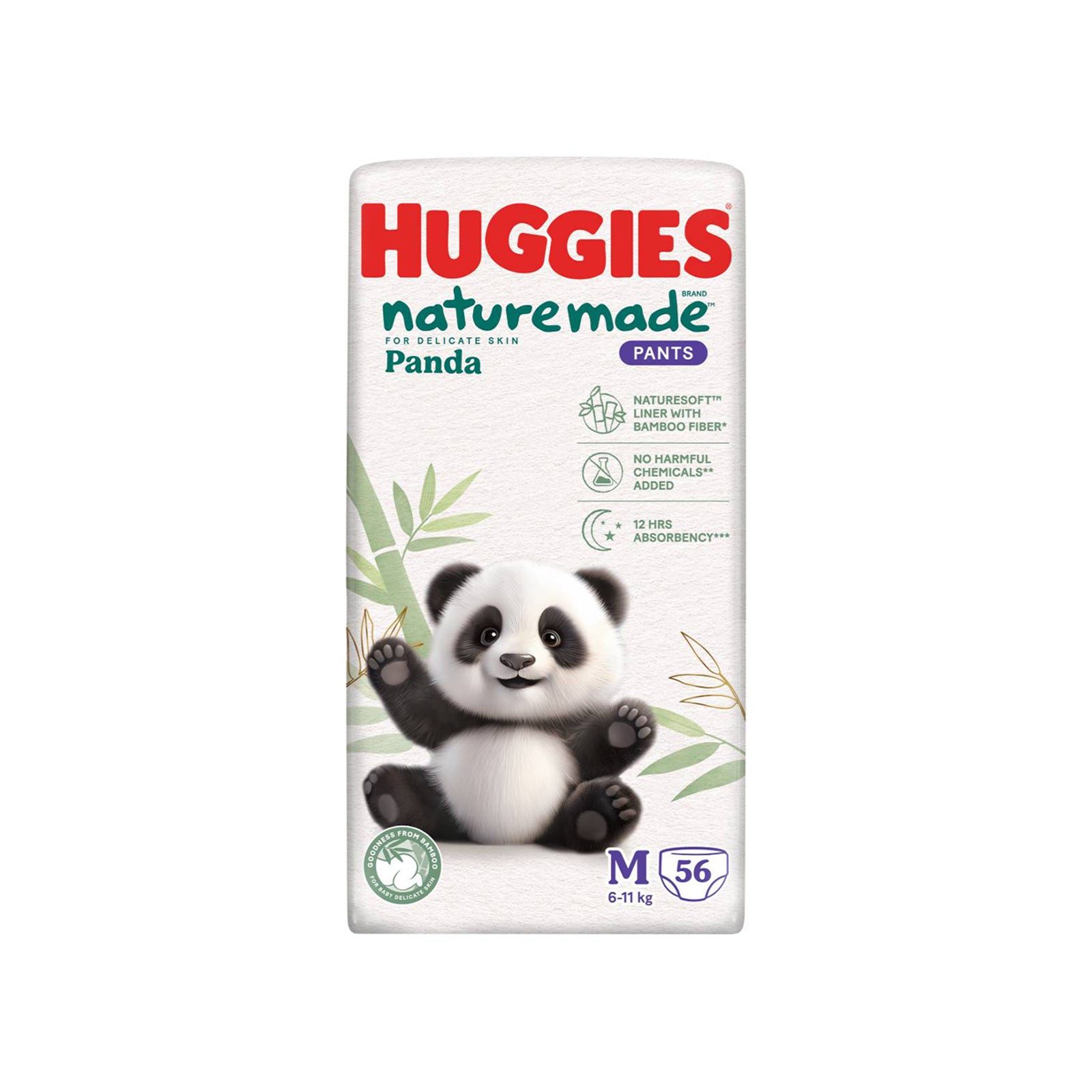 Huggies Naturemade Panda Pants Super Jumbo Medium Size 56sheets