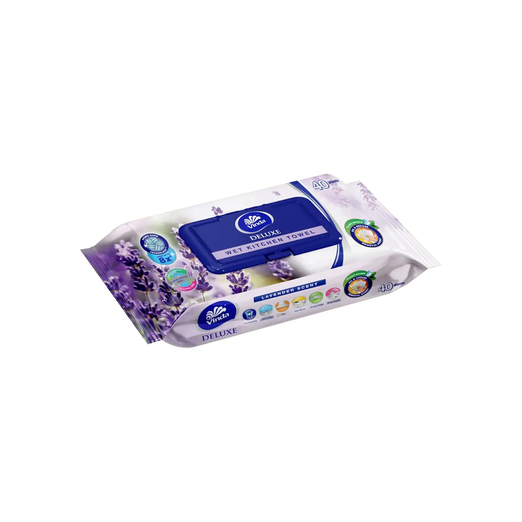 Vinda Deluxe Kitchen Wet Wipes Lavender Scent 40pcs/pack