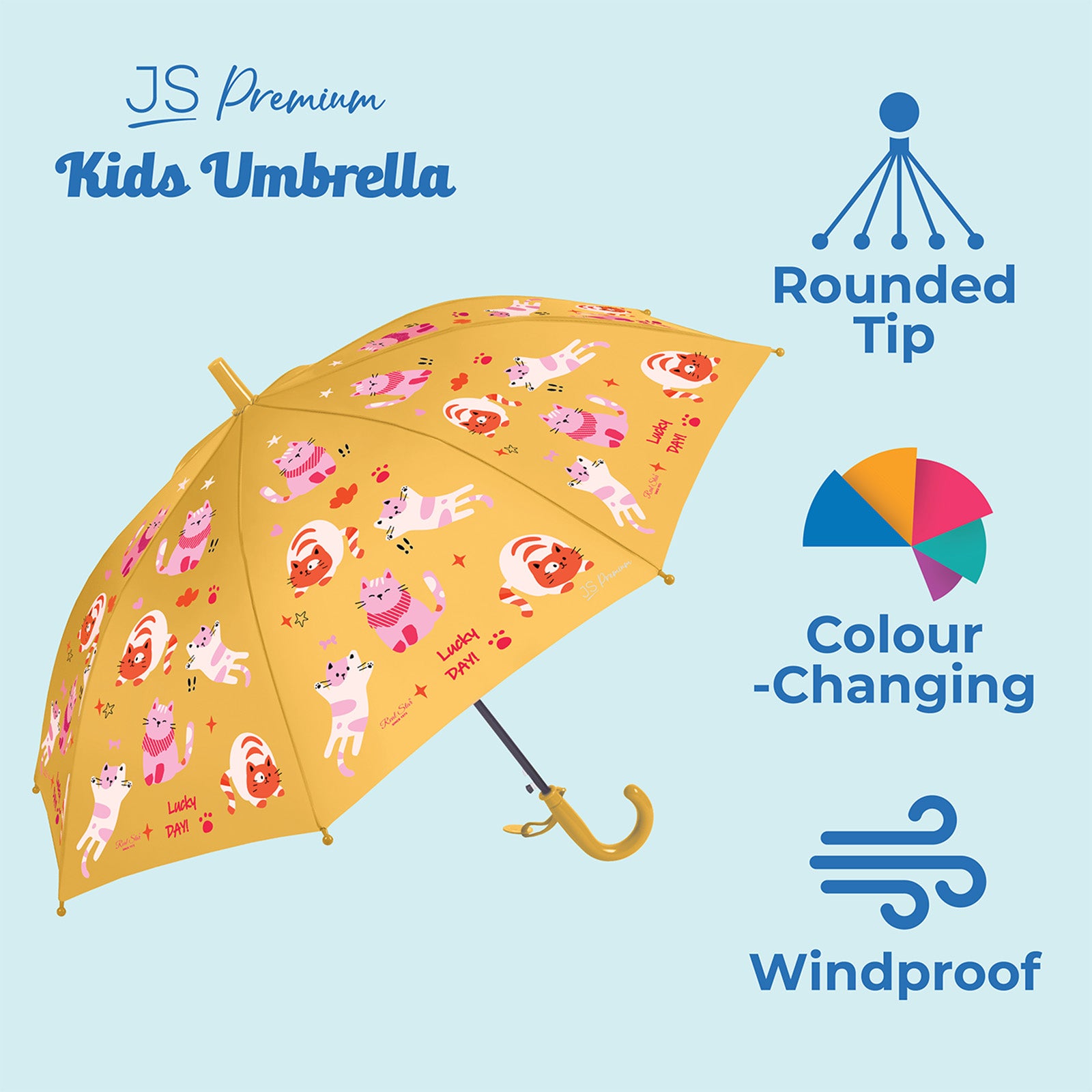 JS Premium Kids Umbrella Orange Kitten 1unit