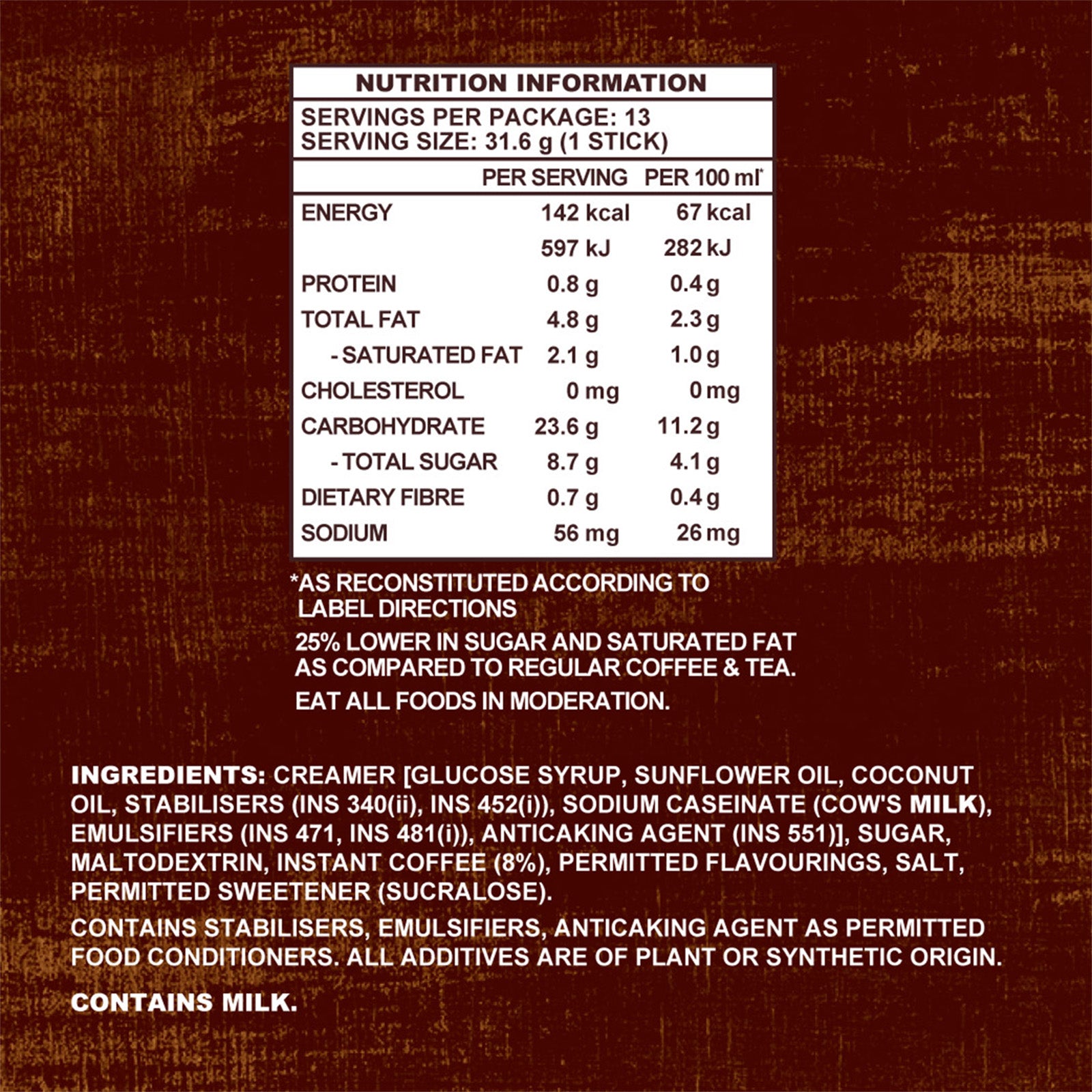 Old Town Coconut Flavoured Instant 3in1 Premix White Coffee 20g x 13