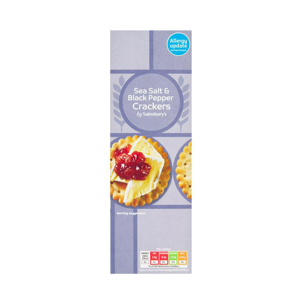 Sainbury's Sea Salt & Black Pepper Crackers 185g