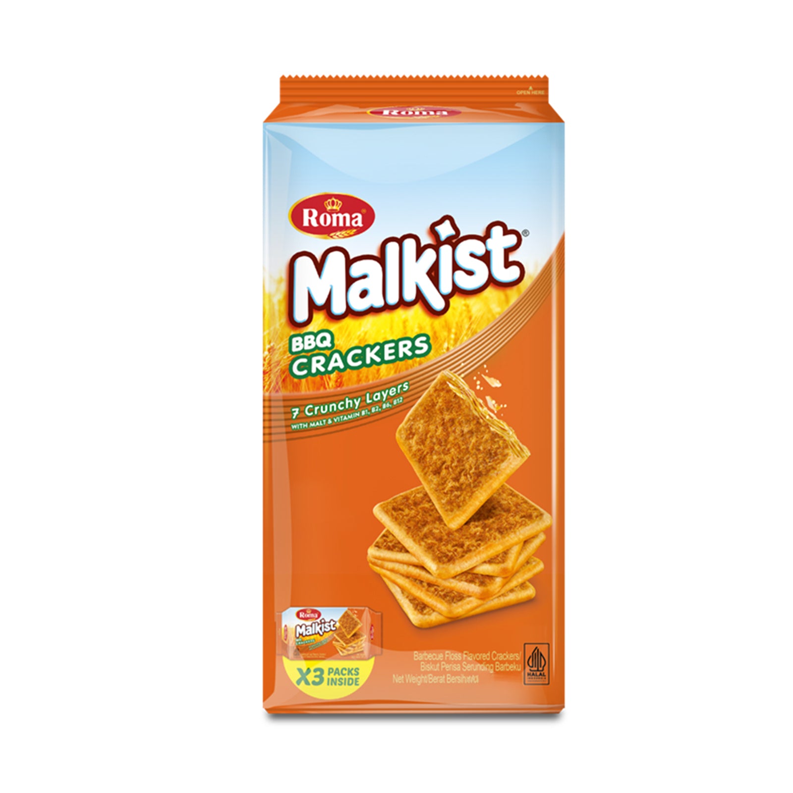 Roma Malkist BBQ Crackers 105g x 3pcs/pack