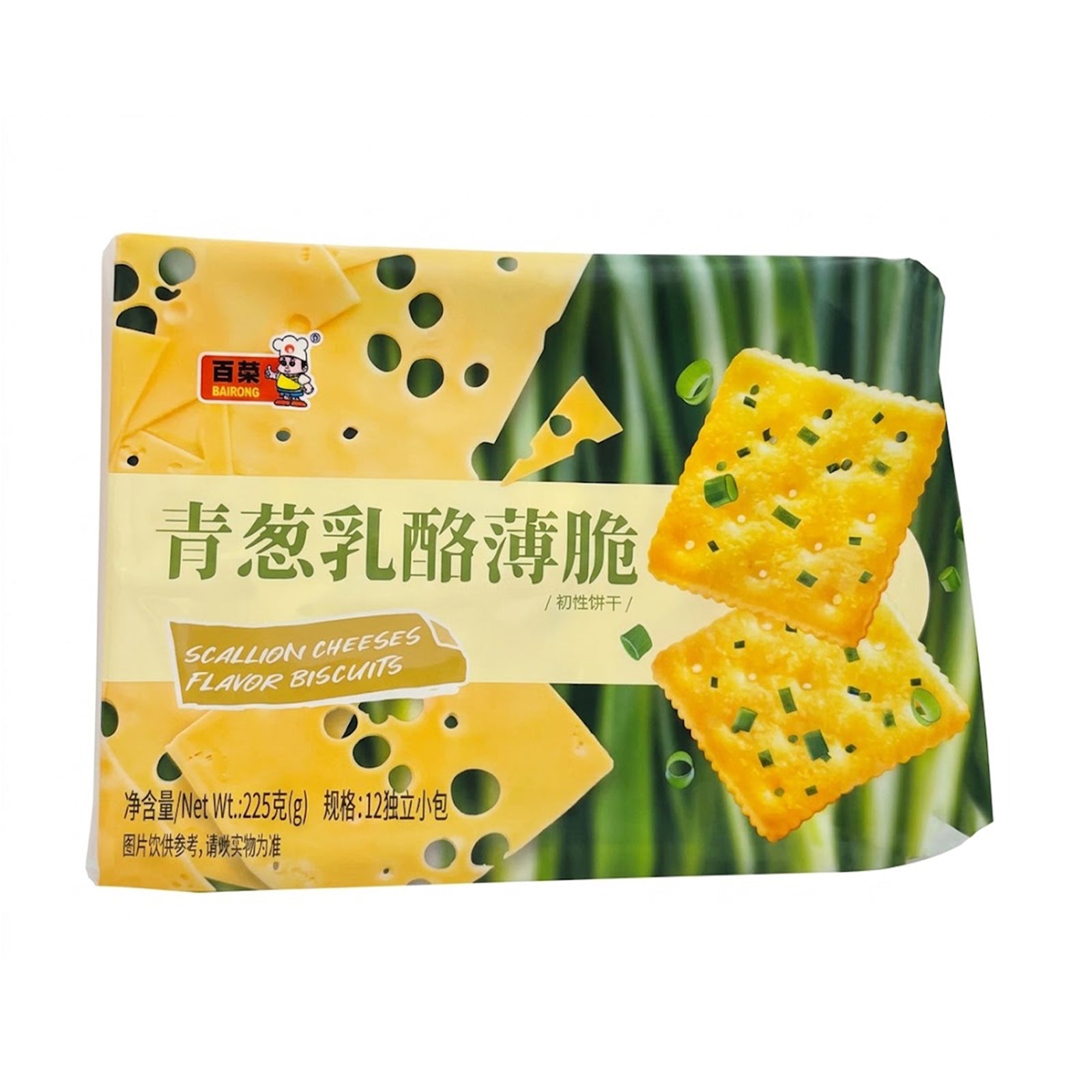 Bairong Scallion Cheese Flavor Biscuit 225g