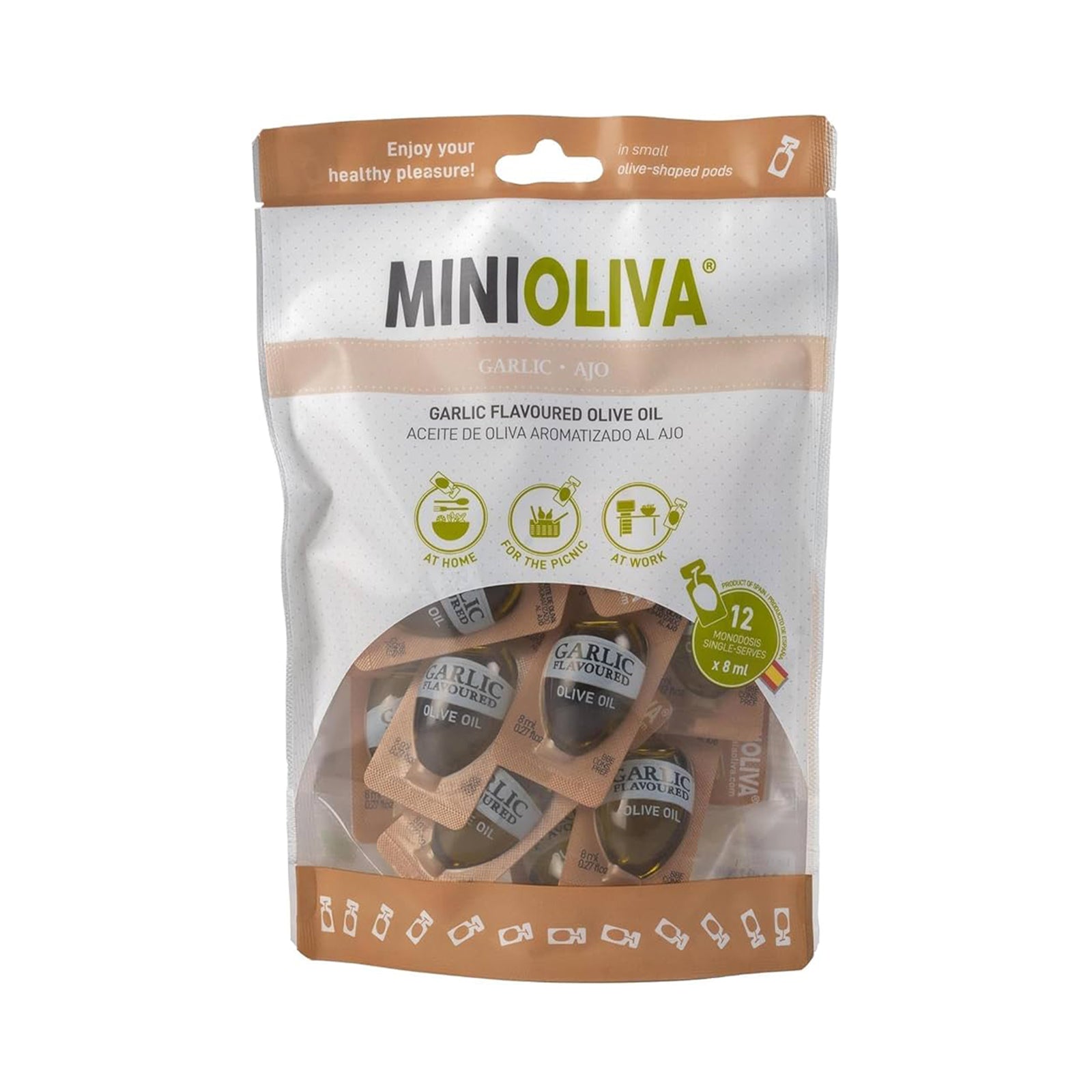Minioliva Garlic Flavoured Olive Oil 8ml x 12