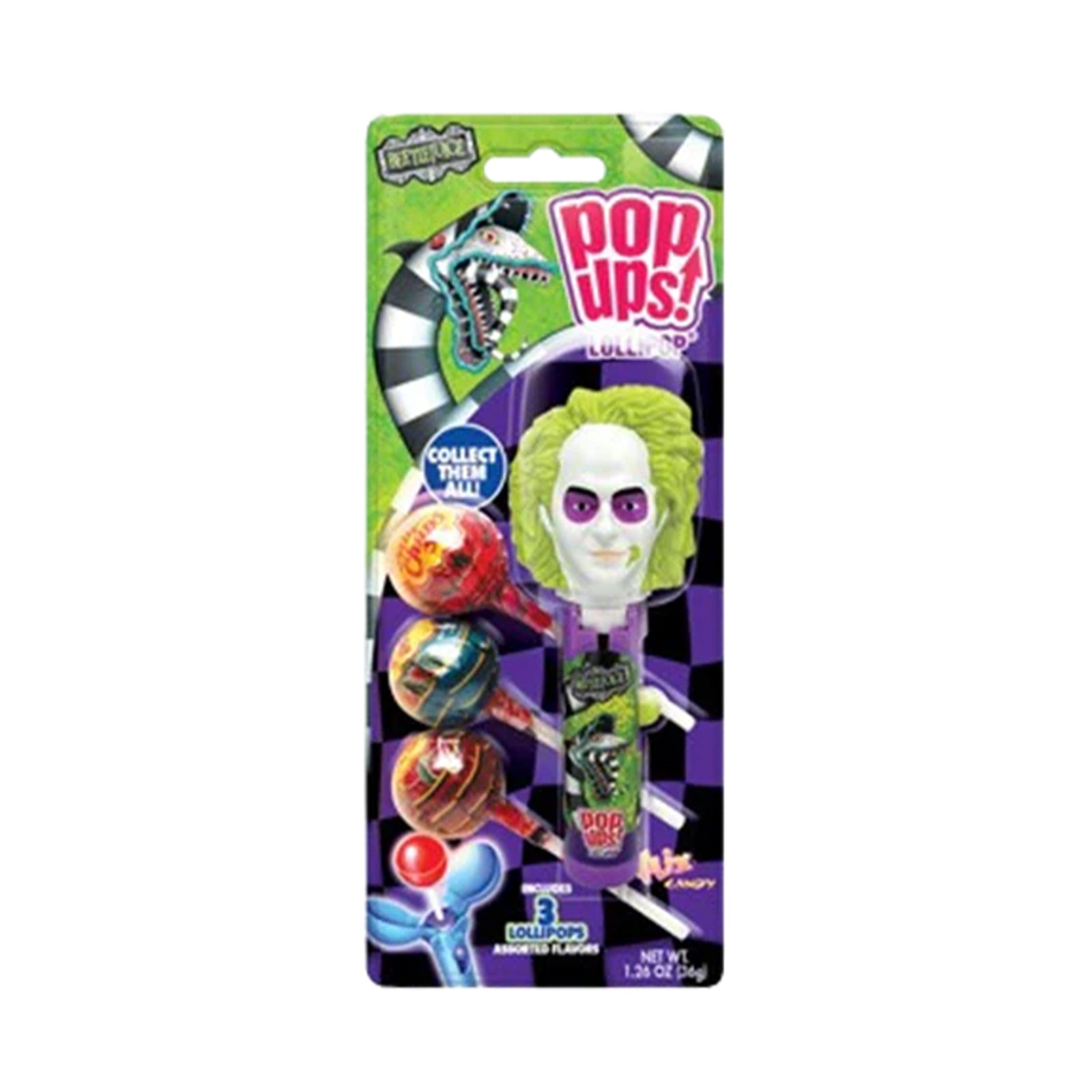 Beetlejuice Pop Ups Lollipop Blister 35g