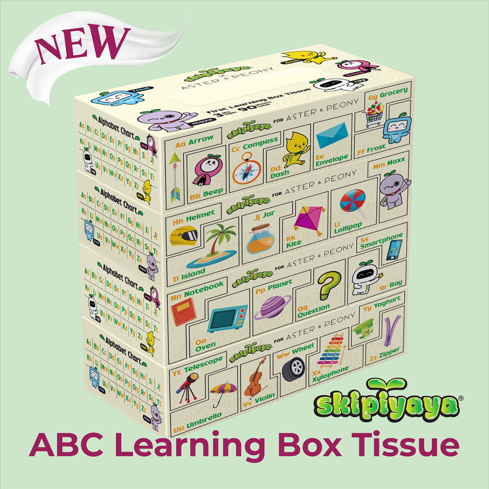 Skipiyaya x Aster & Peony Box Tissue 1pack