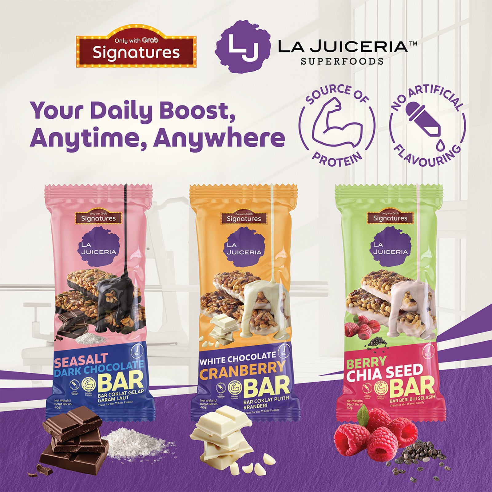 Grab Signatures La Juiceria Sea Salt Dark Chocolate Bar 40g