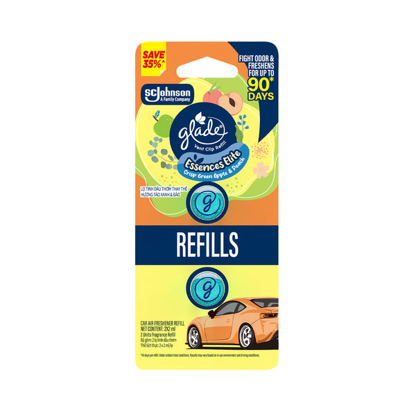 Glade Vent Clip Apple and Peach Refill 2ml x 2