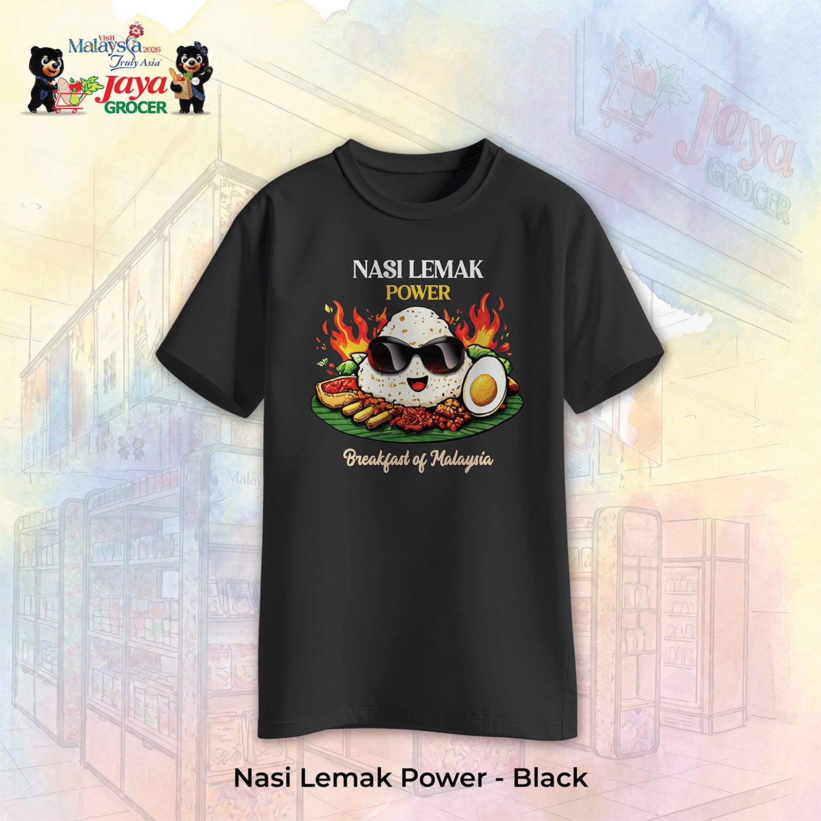 JS Apparel - Nasi Lemak Power (Black-L)