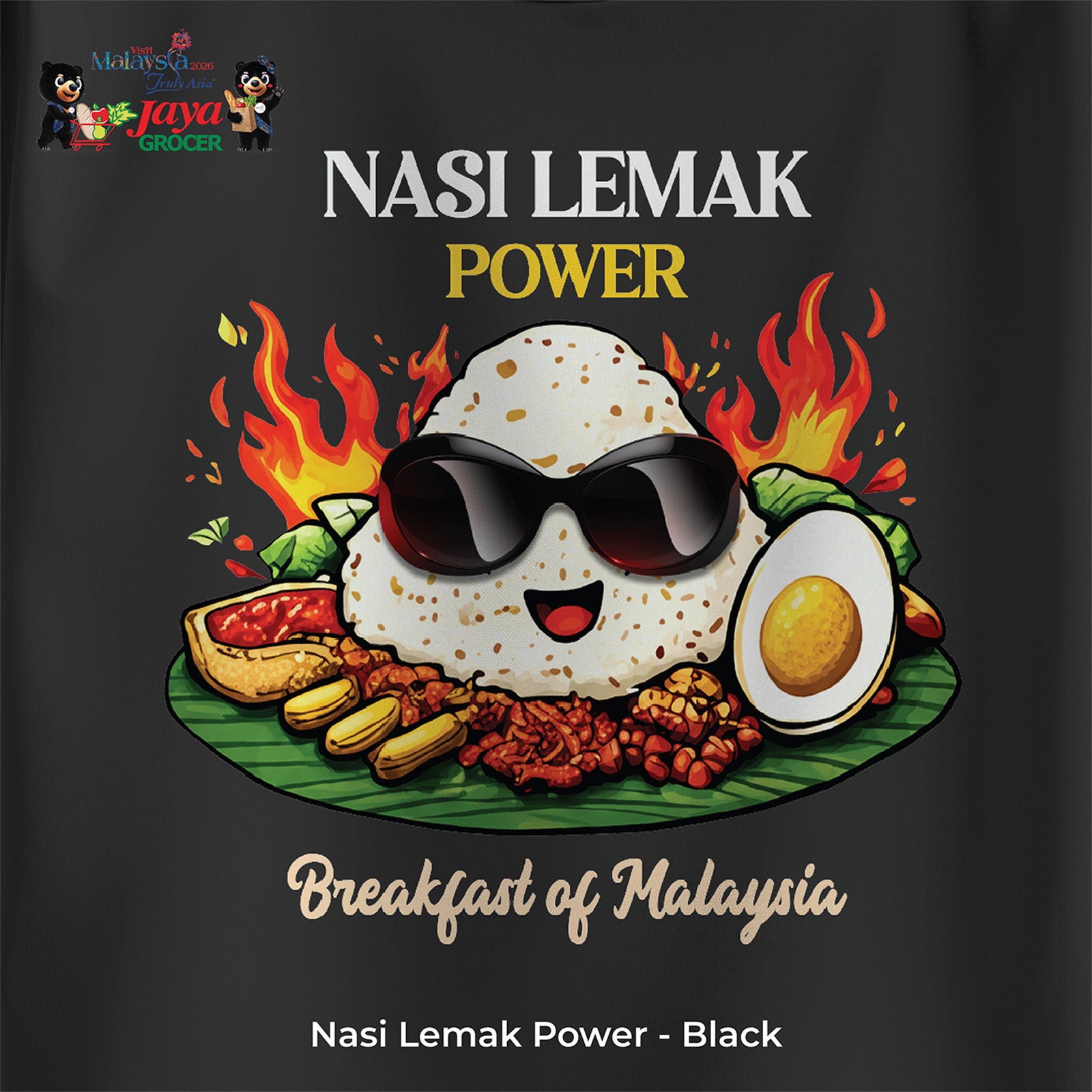 JS Apparel - Nasi Lemak Power (Black-XL)