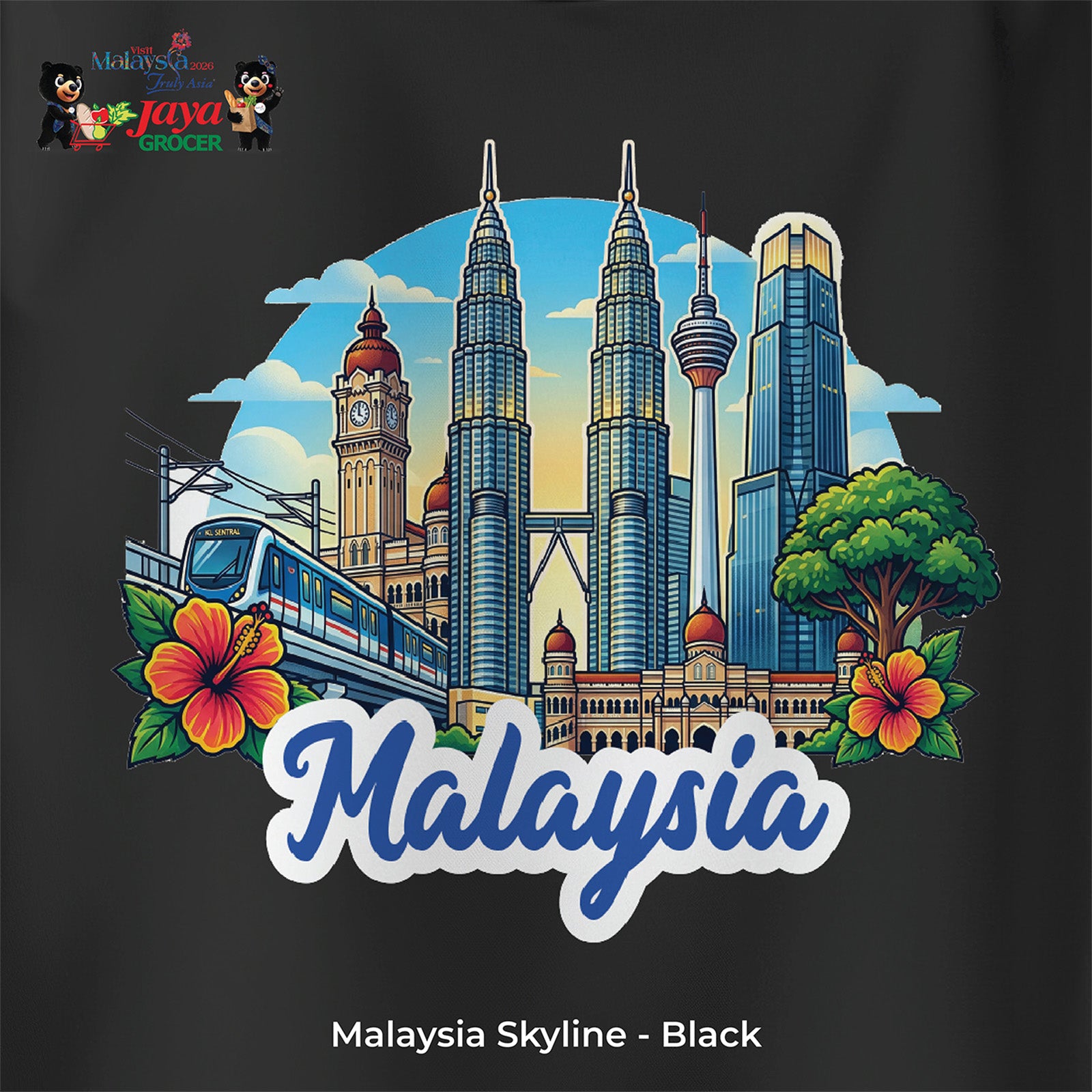 JS Apparel - Malaysia Skyline (Black-M)