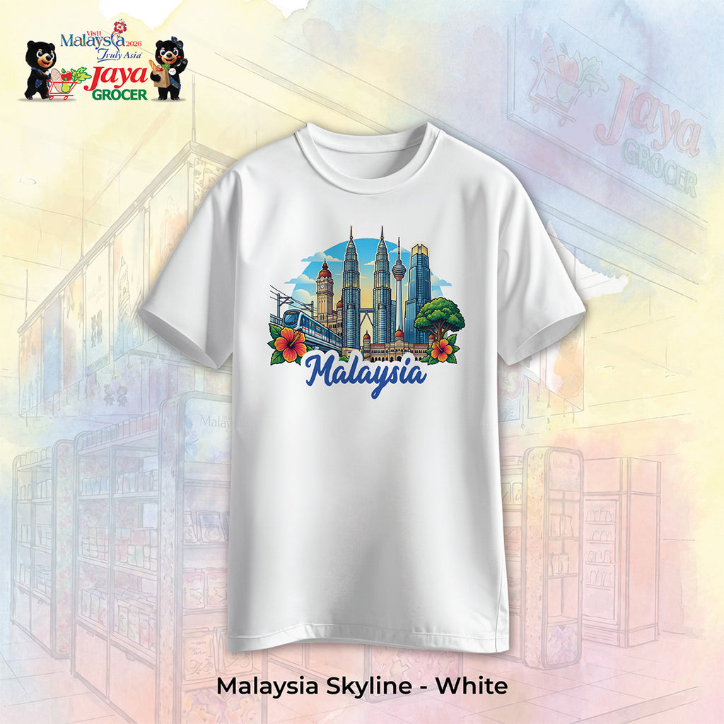 JS Apparel - Malaysia Skyline (White-XL)
